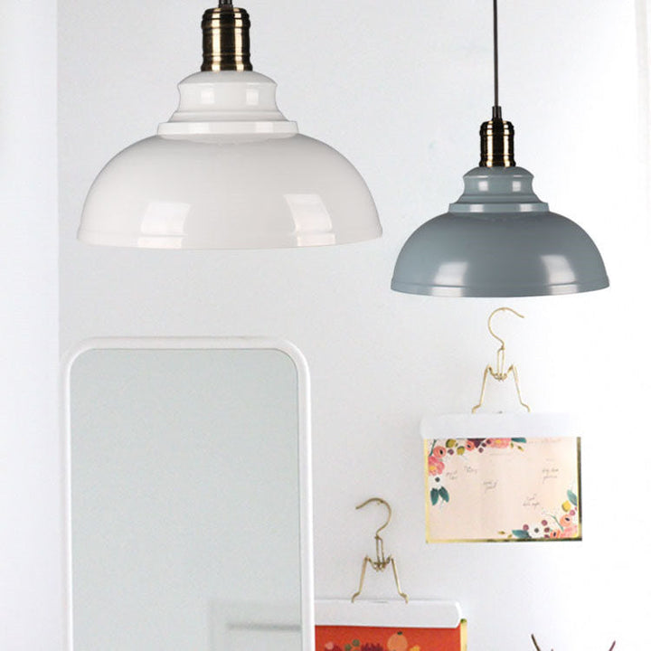 Industrial Contemporary Round Iron Pendant Light