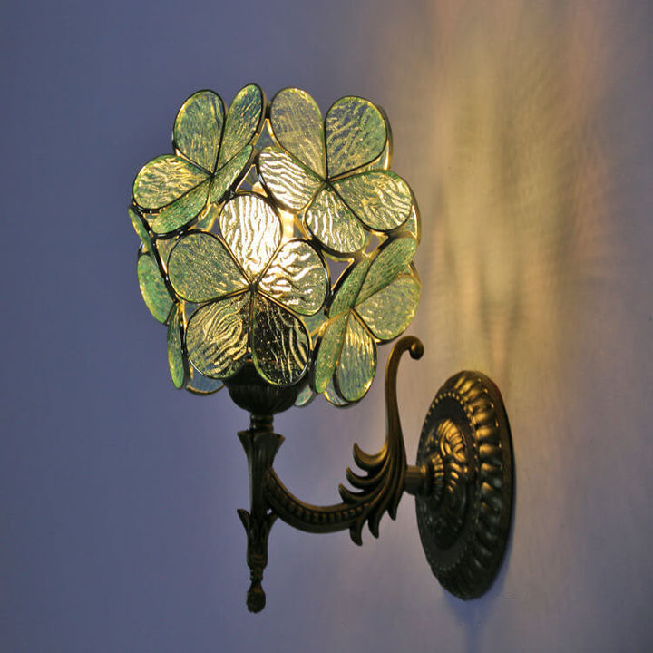 Vintage Flower Glass Wall Sconce