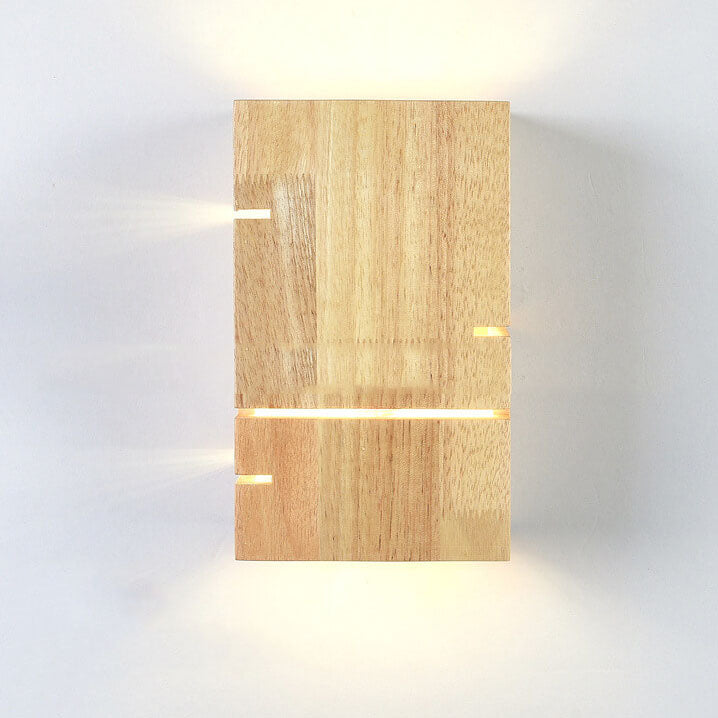 Minimalist Square Wooden 2-Light Wall Sconce