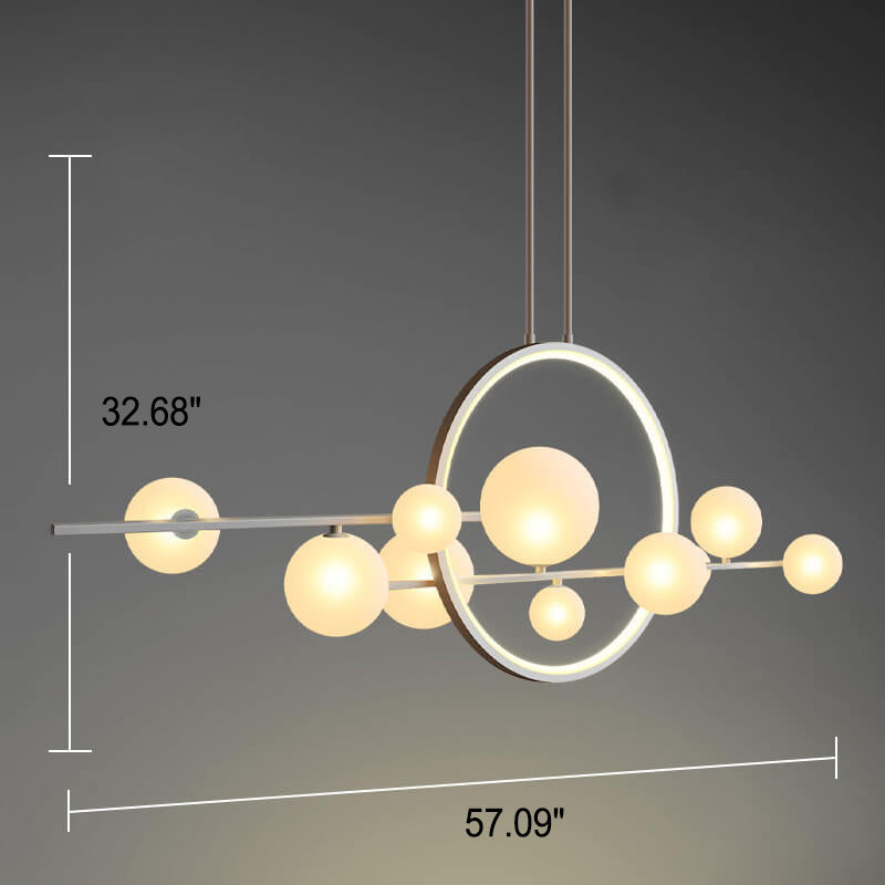Modern Bubble Glass 10-Light Chandelier