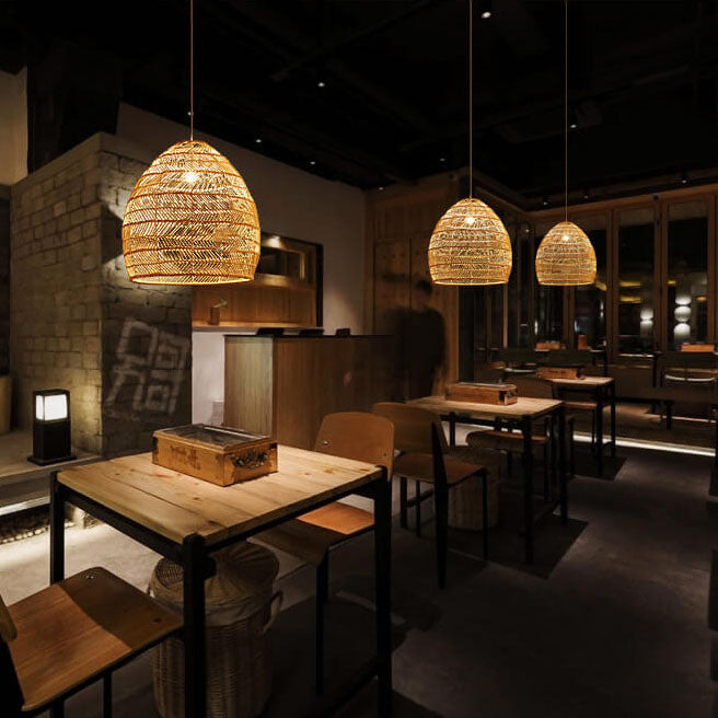 Dome Rattan Pendant Light