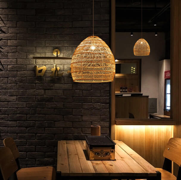 Dome Rattan Pendant Light