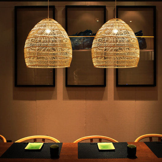 Dome Rattan Pendant Light