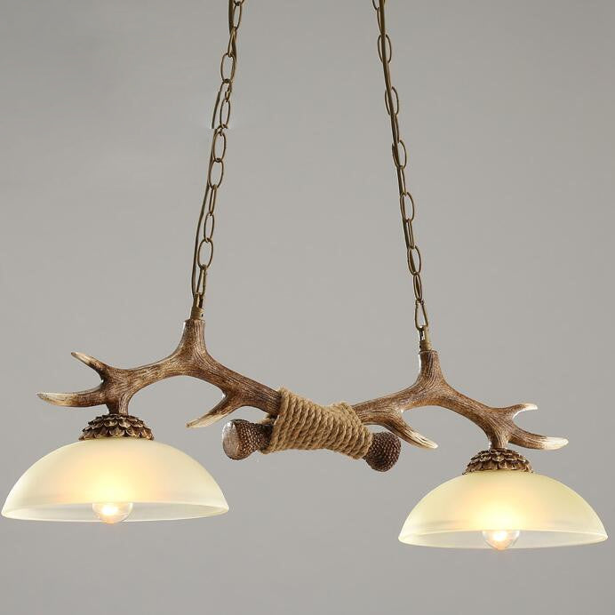 Vintage Resin 2-Light Chandelier