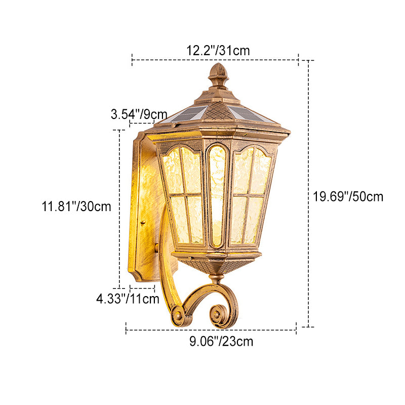 Traditional Lantern Aluminum Waterproof Outdoor Wall Light