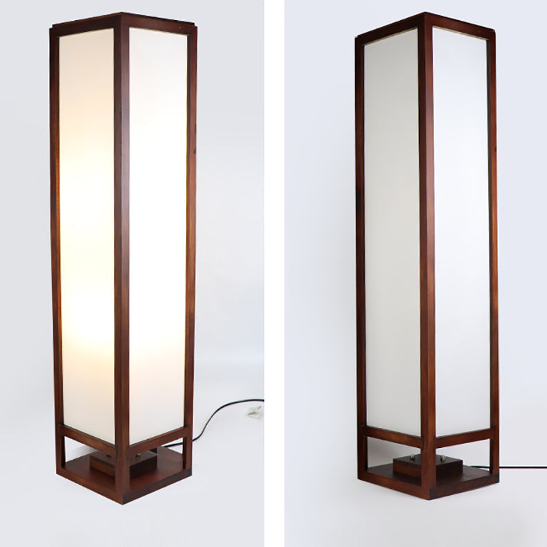 Traditional Rectangular Wood Floor Lamp