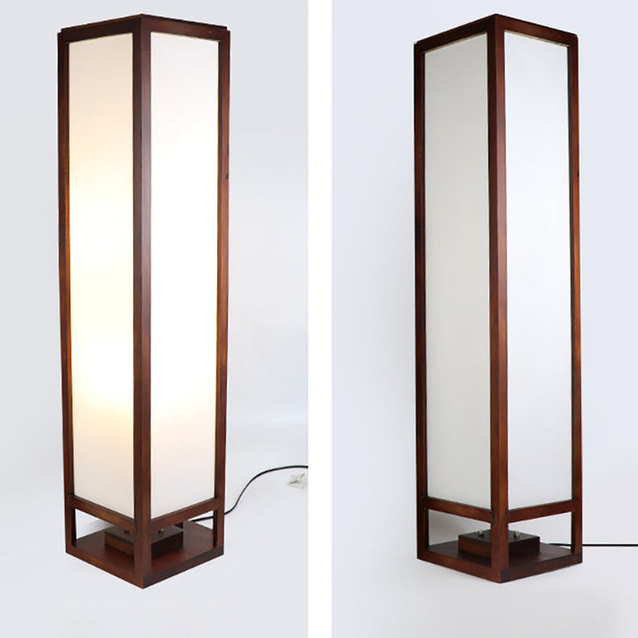 Traditional Rectangular Wood Floor Lamp