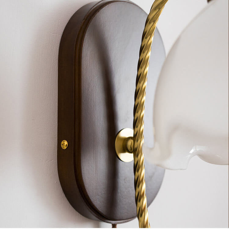 French Vintage Glass Wall Sconce