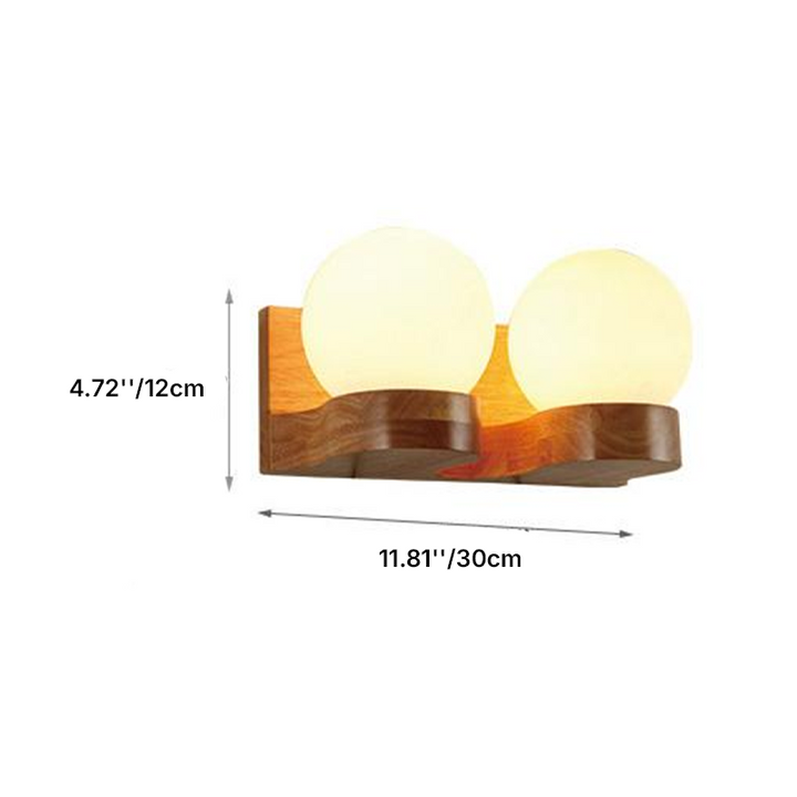 Contemporary Glass 2-Light Wall Lamp