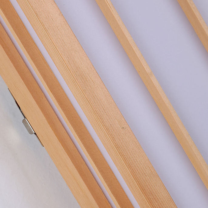 Japanese Traditional Solid Wood LED Wall Sconce