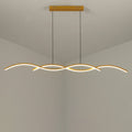 Nordic Minimalist Long Strip Wave Design Island Light LED Chandelier