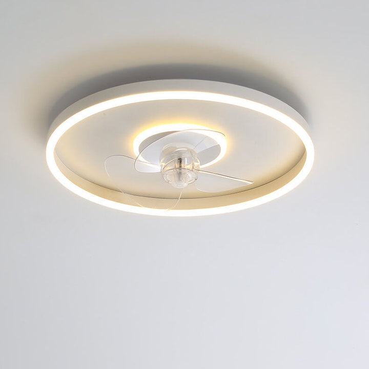 Contemporary Round Aluminum LED Ceiling Fan Light