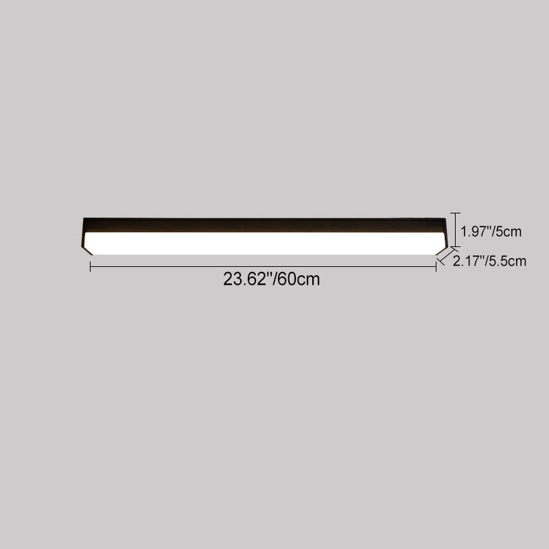 Long Minimalist Aluminum LED Flush Mount Ceiling Light