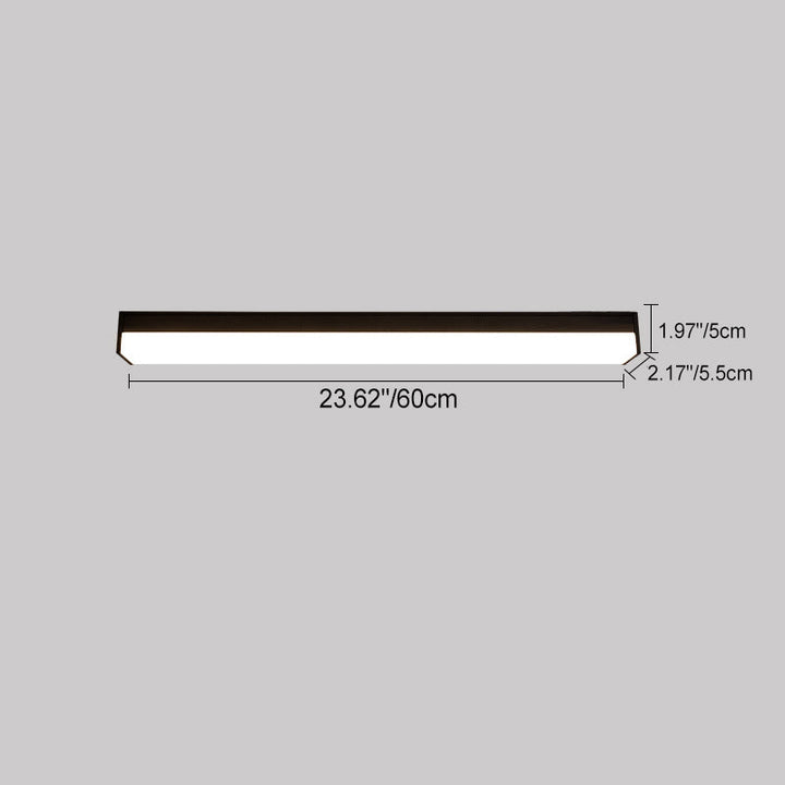 Long Minimalist Aluminum LED Flush Mount Ceiling Light