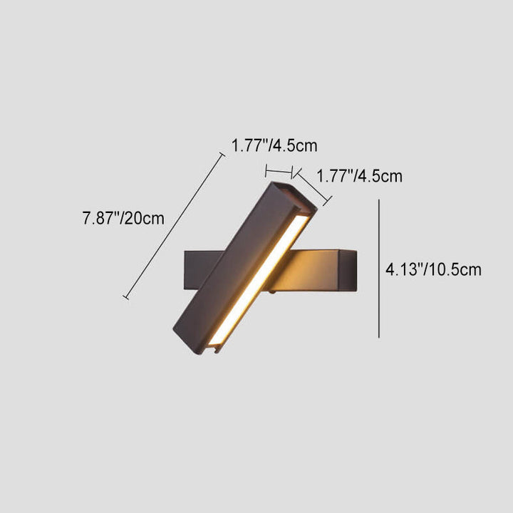 Minimalist Rectangular Aluminum Rotatable LED Wall Sconce