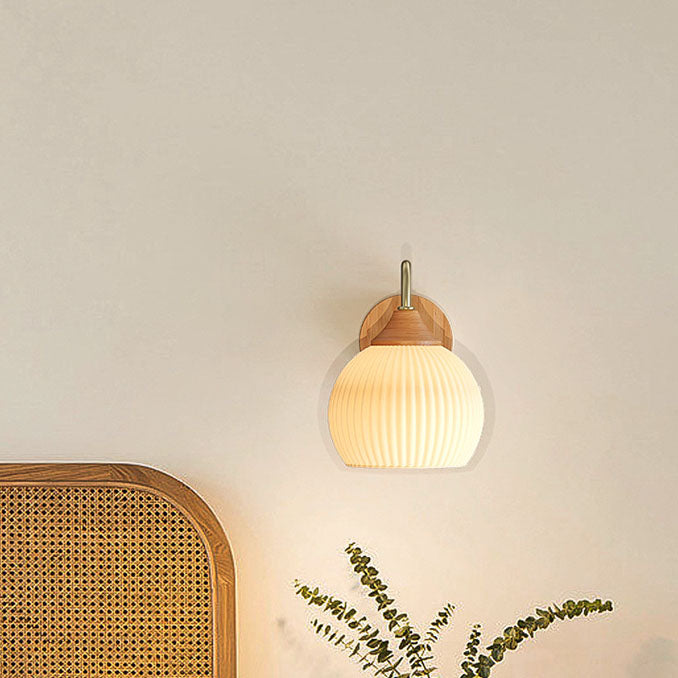 Iron Contemporary Round Glass Wall Sconce