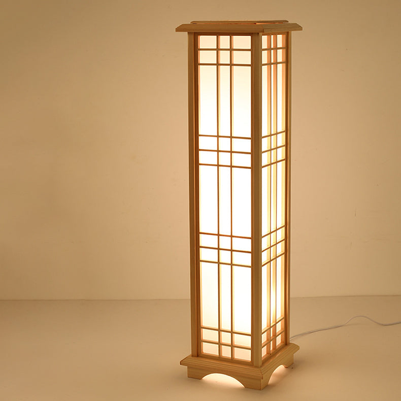 Traditional Rectangular Acrylic 3-Light Floor Lamp