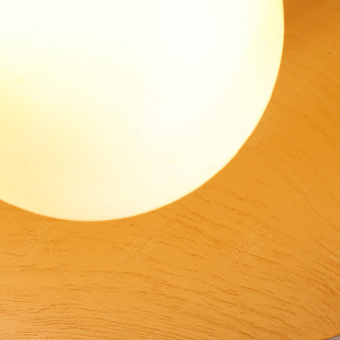 Minimalist Dome Wood Semi-Flush Ceiling Light