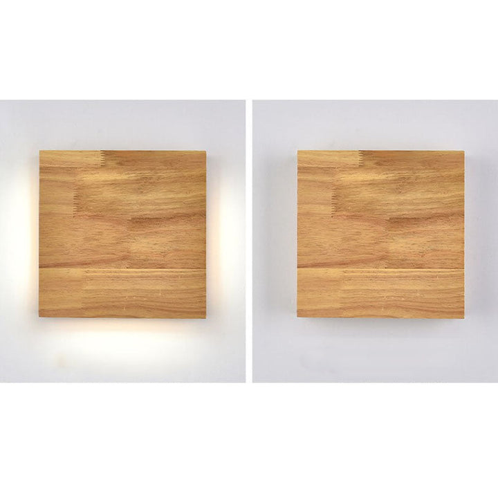 Wabi-Sabi Rectangular Wood LED Wall Sconce