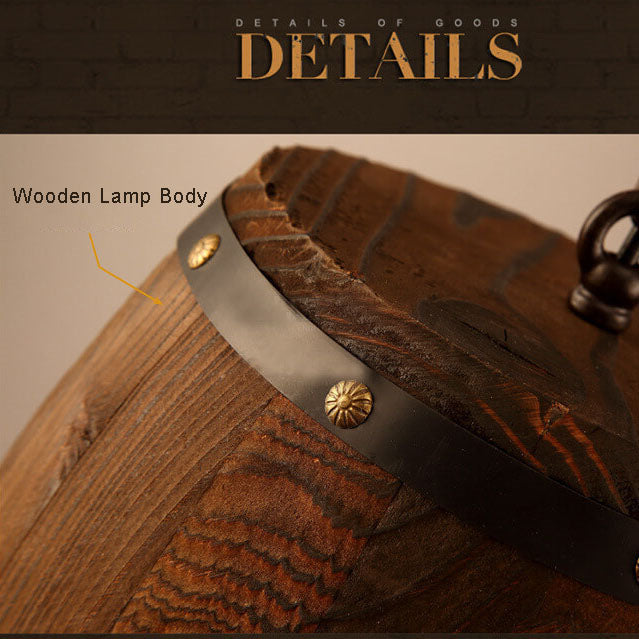 Traditional Round Wood Pendant Light