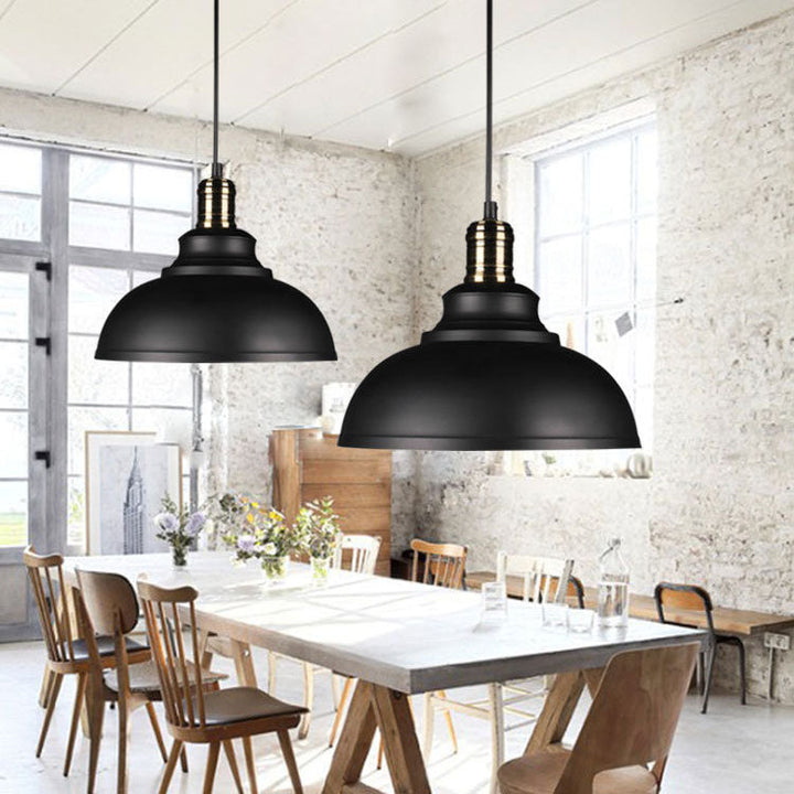 Industrial Contemporary Round Iron Pendant Light