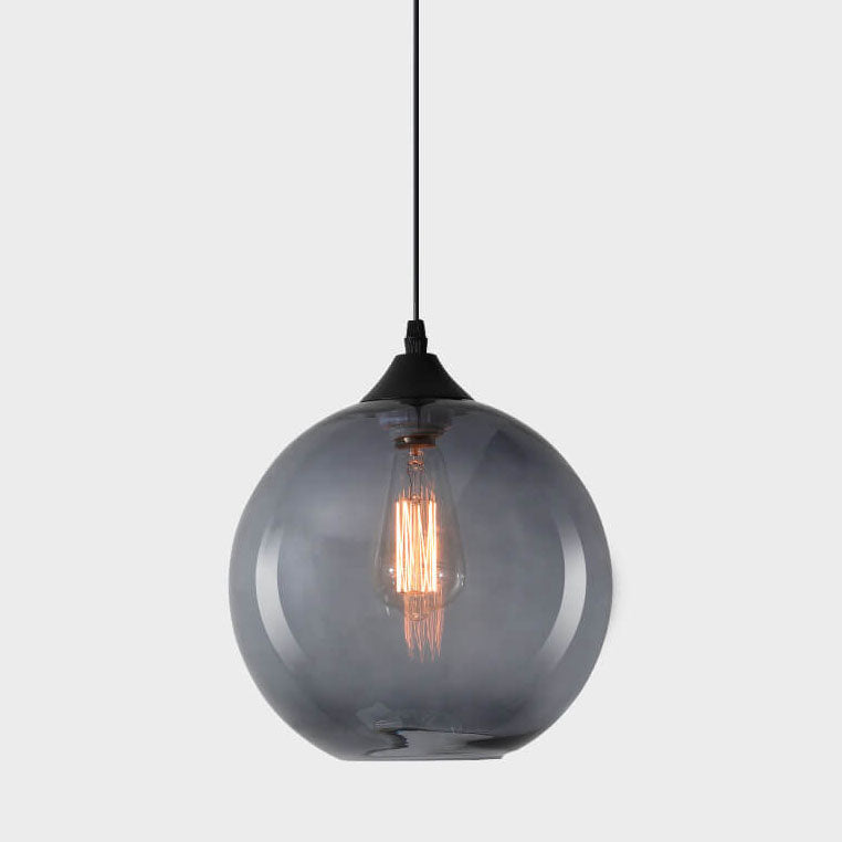 Stained Minimalist Round Glass Pendant Light