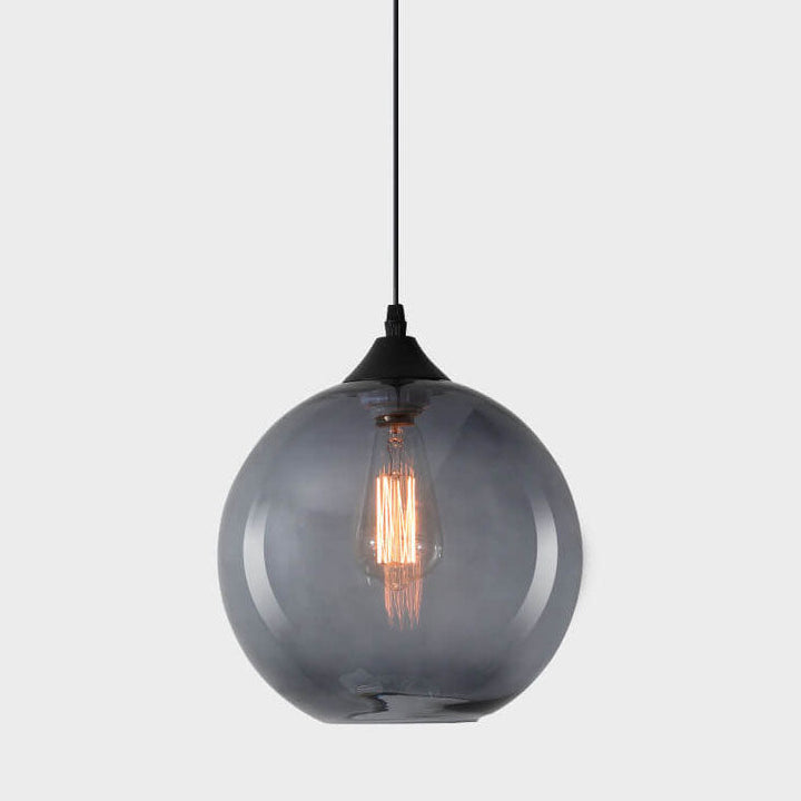 Stained Minimalist Round Glass Pendant Light