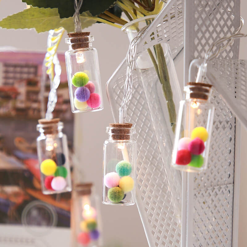 Wishing Bottle Tree Snow String Lights