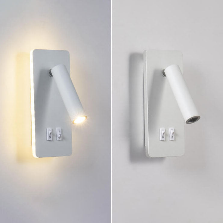 Contemporary Nordic Iron Square Spotlight Rotatable LED Reading Wall Sconce Lamp For Living Room & Bedroom
