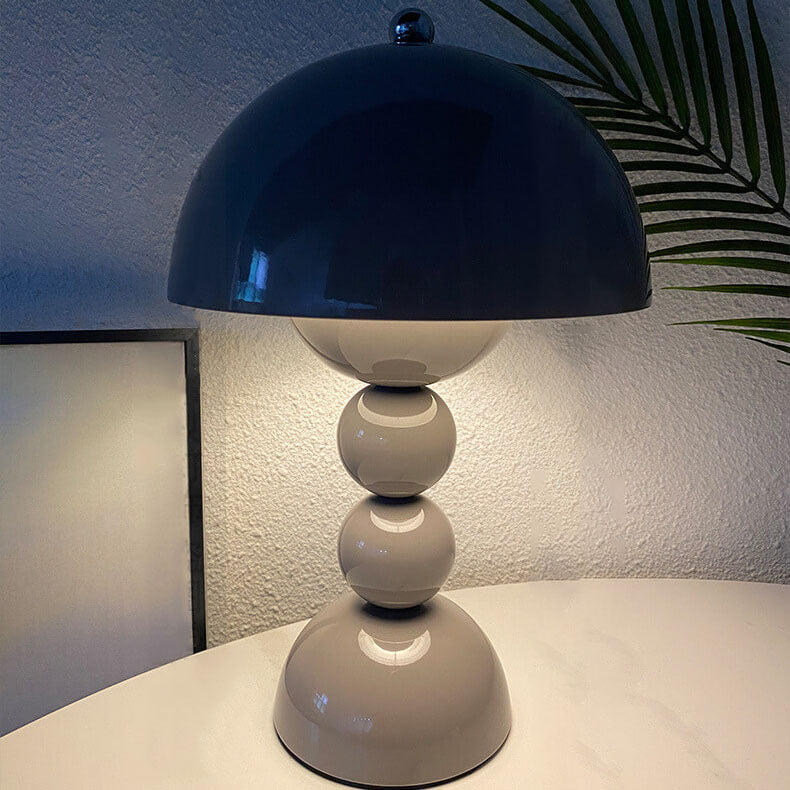 Contemporary Nordic Metal Mushroom Round Pod 1-Light Table Lamp for Bedroom