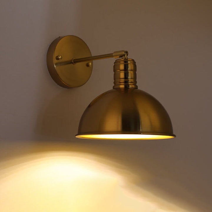 Contemporary Round Brass Wall Sconce