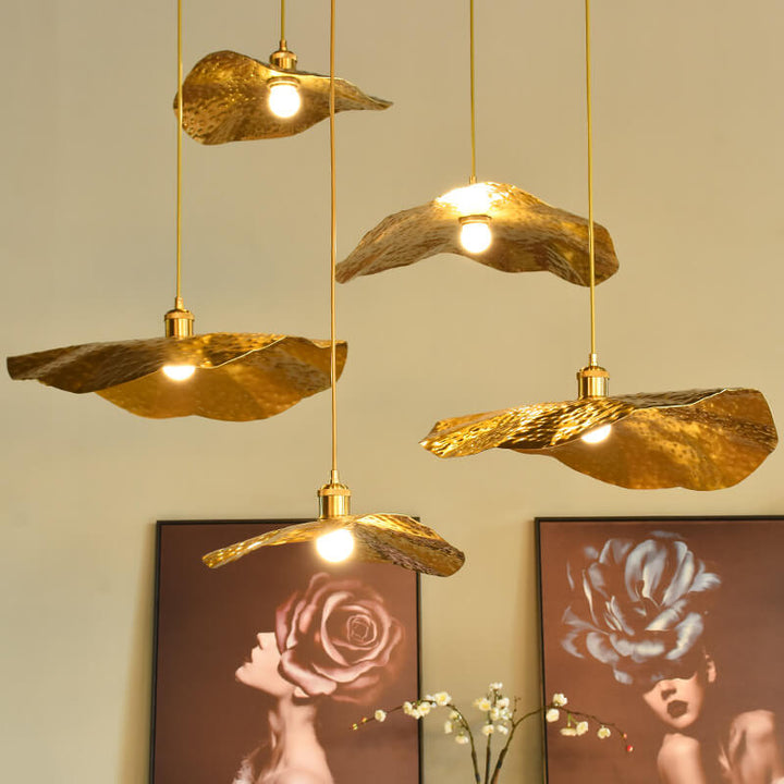 Modern Leaf Bronze Pendant Light