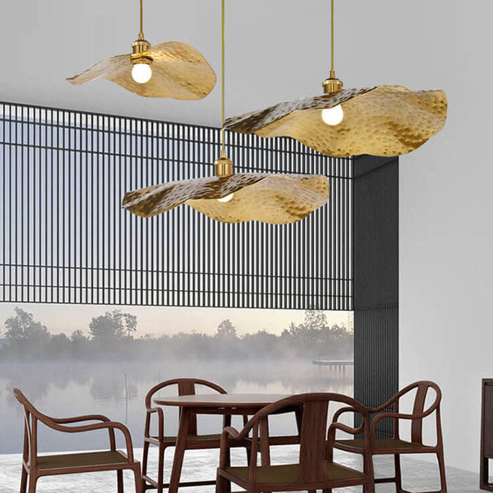 Modern Leaf Bronze Pendant Light