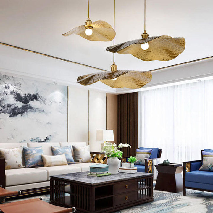 Modern Leaf Bronze Pendant Light