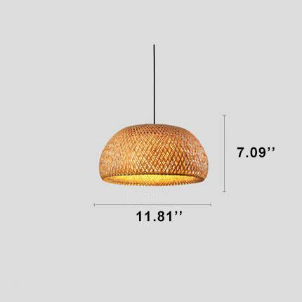 Single Dome Rattan Pendant Light