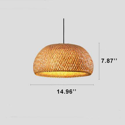 Single Dome Rattan Pendant Light