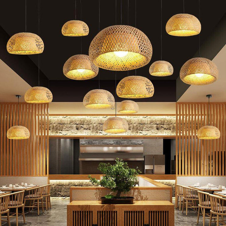 Single Dome Rattan Pendant Light