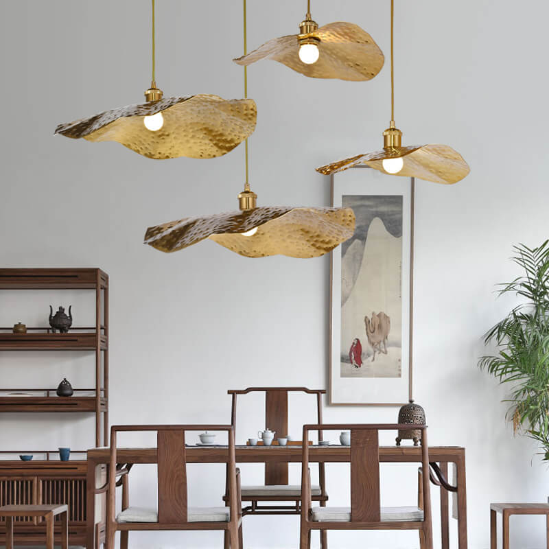 Modern Leaf Bronze Pendant Light