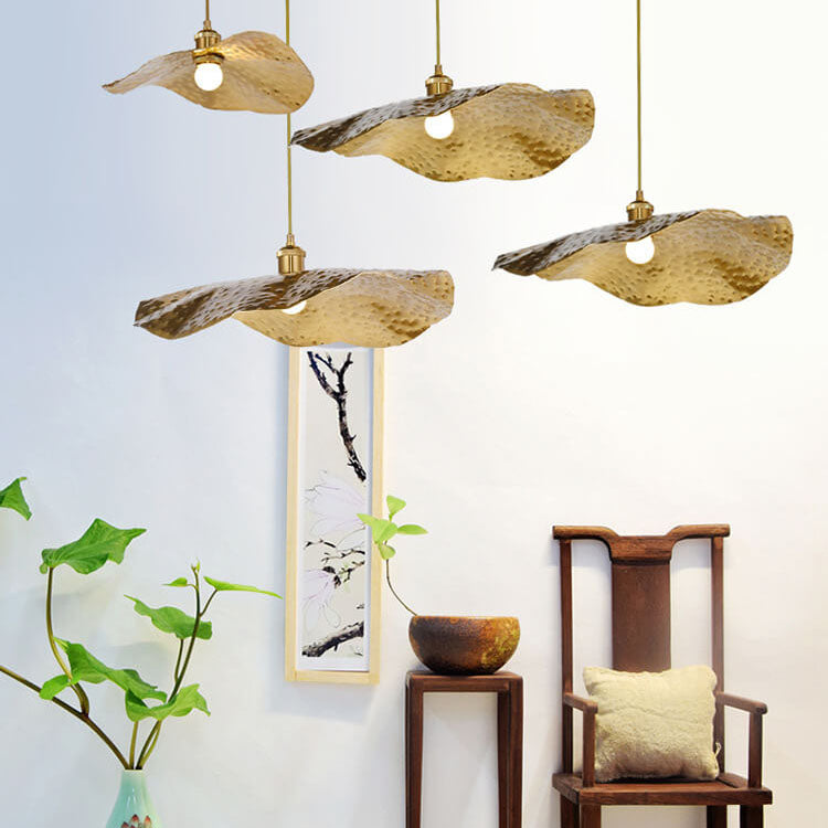 Modern Leaf Bronze Pendant Light