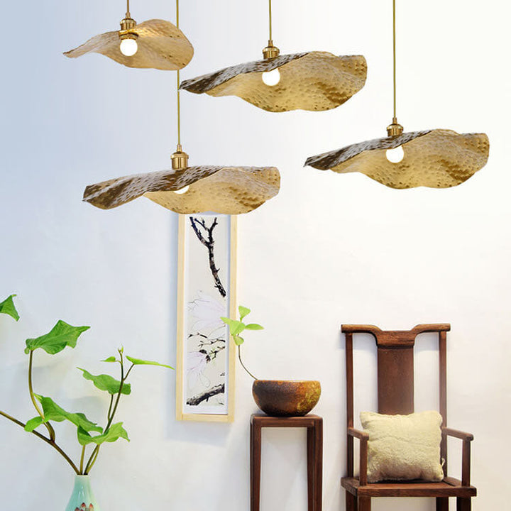 Modern Leaf Bronze Pendant Light