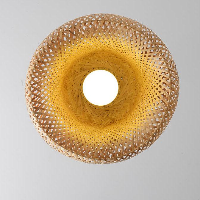 Single Dome Rattan Pendant Light