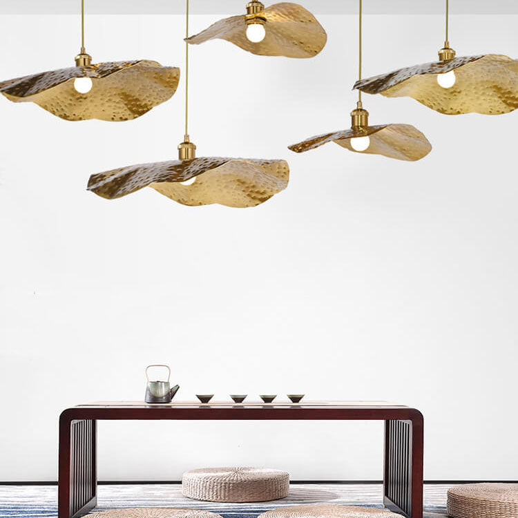 Modern Leaf Bronze Pendant Light