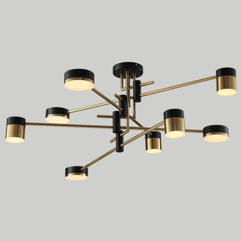 Minimalist 8-Light Semi-Flush Ceiling Light