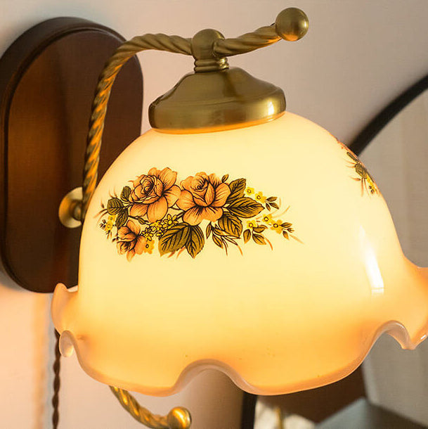 French Vintage Glass Wall Sconce
