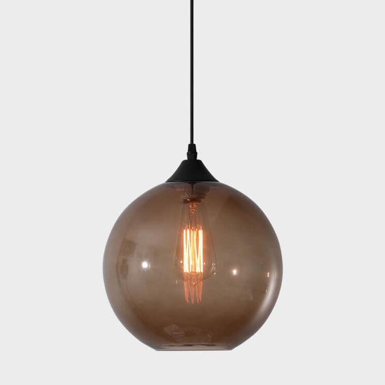 Stained Minimalist Round Glass Pendant Light