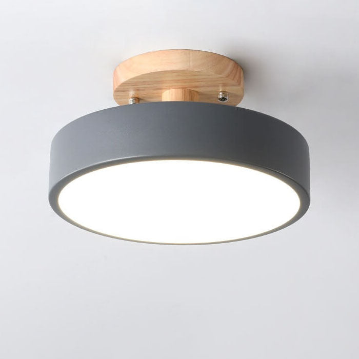 Nordic Round LED Semi-Flush Ceiling Light