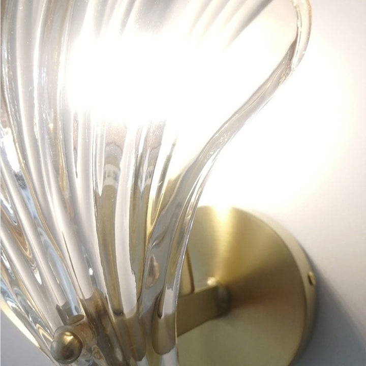Art Deco Shell Brass Wall Sconce