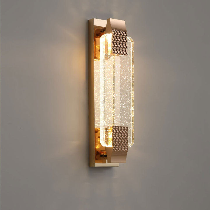 Luxury Rectangular Crystal LED Wall Sconce