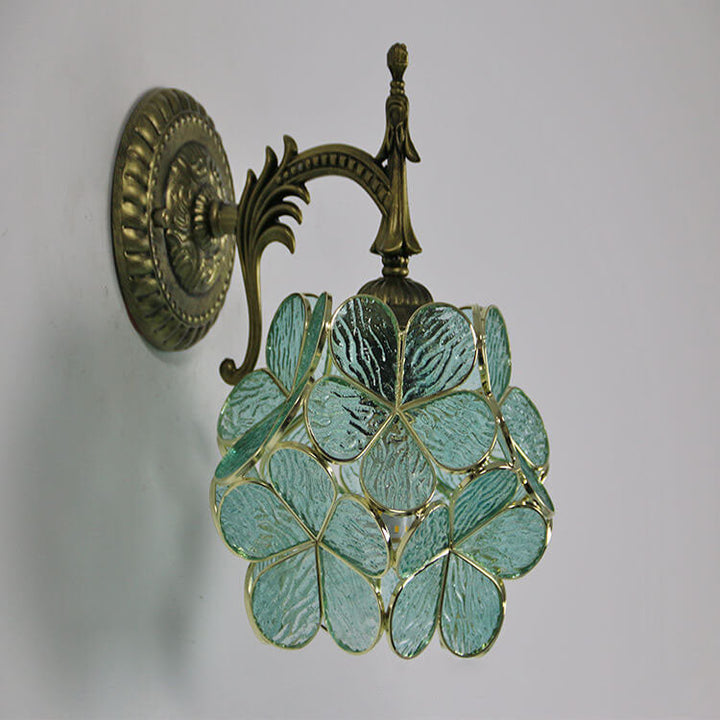 Vintage Flower Glass Wall Sconce