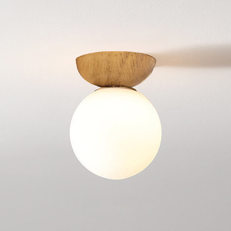 Minimalist Glass Semi-Flush Ceiling Light